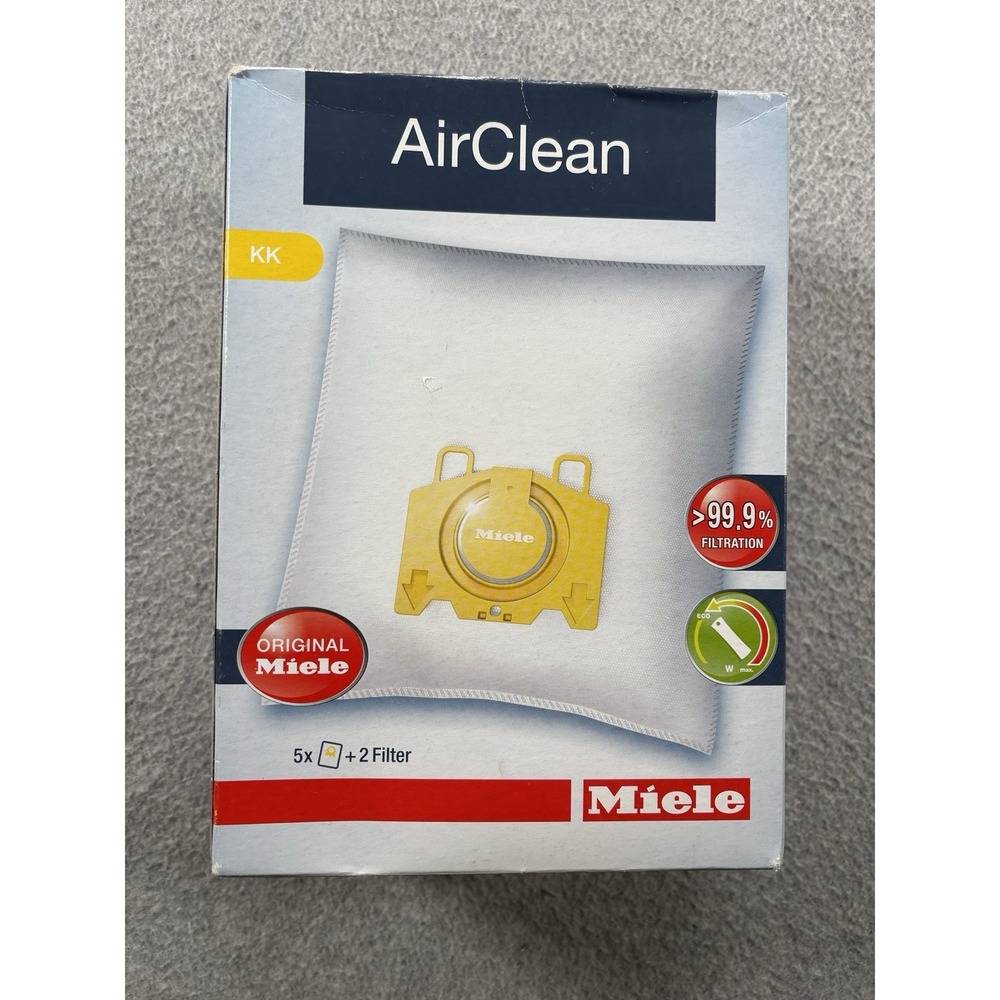 5 Genuine Miele Type KK AirClean Bags + 2 Filters for Swing H1 S140 - S168 S194